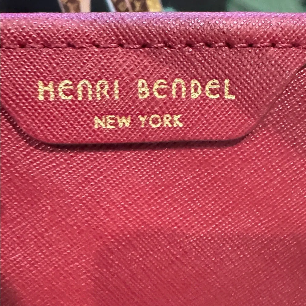 henri bendel Burgundy Tote with Gold Charm